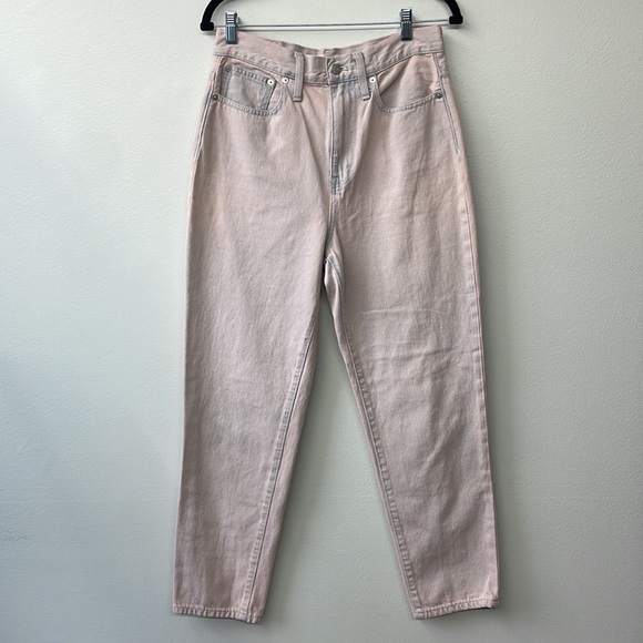 Madewell High Rise Mom Jeans Pink Denim Size 27 4 Overdyed Edition Small - Picture 2 of 8
